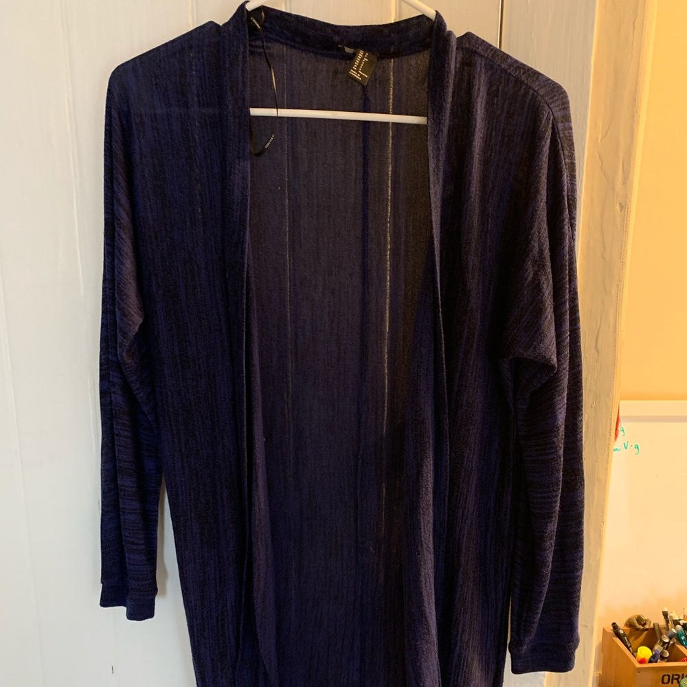 Forever 21 Blue and Black thin cardigan